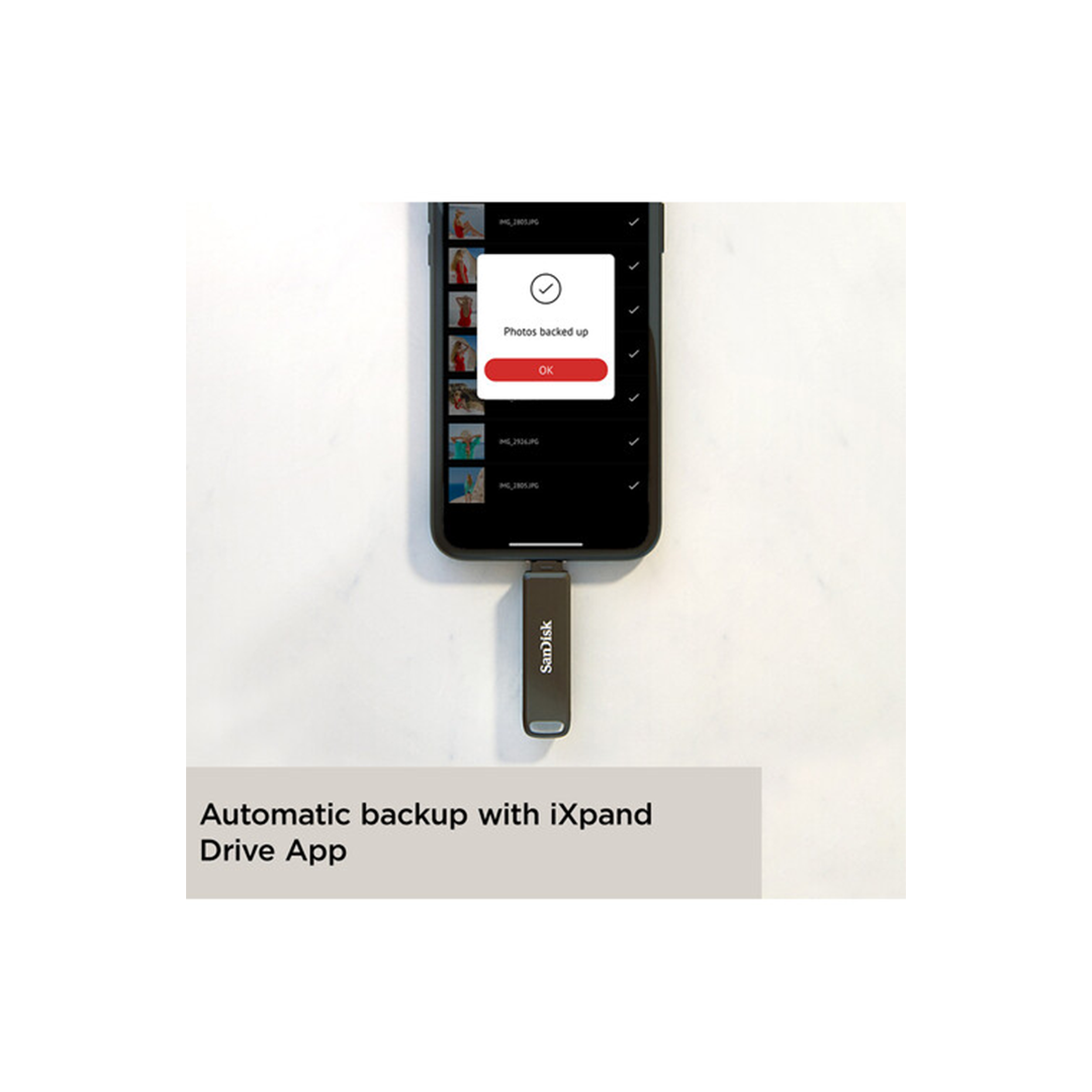 SanDisk 128GB iXpand Flash Drive Luxe For Lightning & USB Type-C Connection in Qatar SanDisk 128GB iXpand Flash Drive Luxe For Lightning & USB Type-C Connection in Qatar